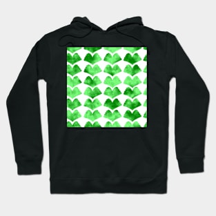 Ginkgo Leaves Green on White Hoodie